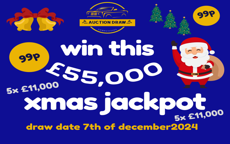 Win this  £55,000, 5x £11,000 Christmas jackpot